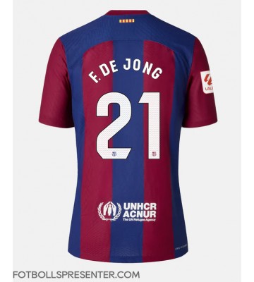 Barcelona Frenkie de Jong #21 Hemma Matchtröja Dam 2023-24 Kortärmad